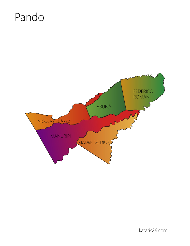 Mapa de provincias de Pando