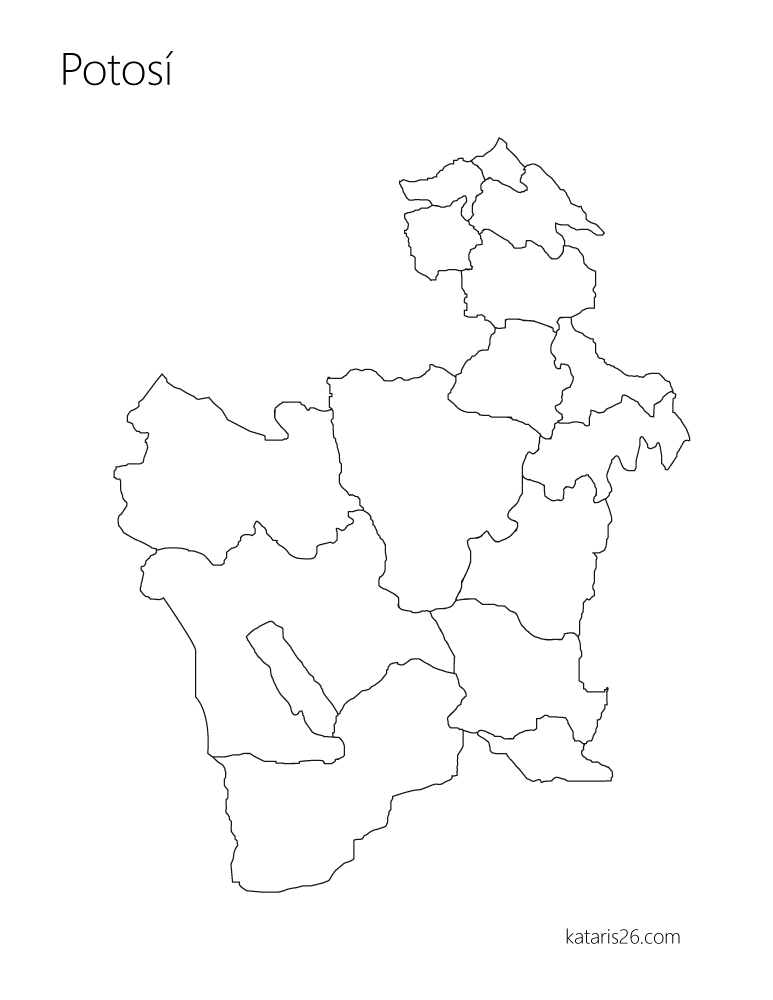 Mapa de Potosí en blanco
